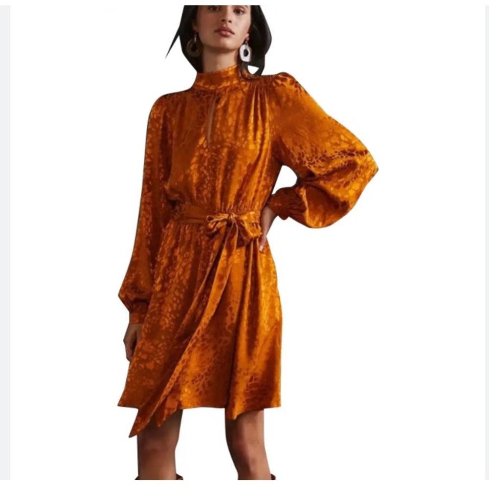 New with Tag: Anthropologie Jacquard Long Sleeve Dress. Size XL